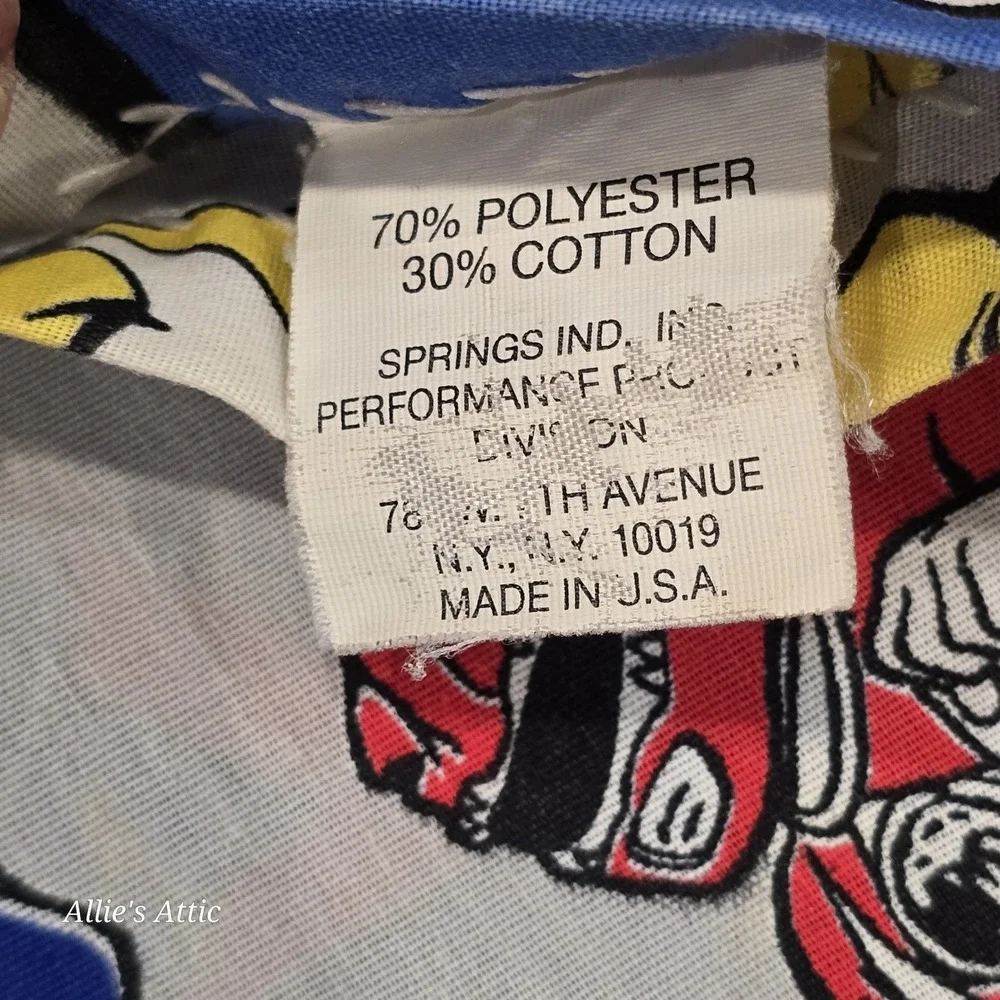Power Rangers Valance Curtain 1995 Blue Boys Girls Vintage Room Decor 61x17